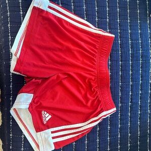 Adidas red athletic shorts